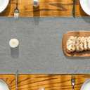 Artoid Mode Light Grey Table Runner, Seasonal Washable Kitchen Dining Table Decoration for Home Party Decor 13x90 Inch