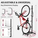 Vertical Bike Stand with Wheels, Space-Saving Freestanding Bike Rack, 360 Moveable Adjustable Height Indoor Bike Storage for Garage & Apartment, Floor Bike Parking Holder for Bikes up to 22-29