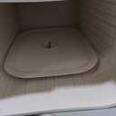 Mind Reader 60L Slim Laundry Hamper, Clothes Basket, Lid, Linen Design, Plastic, Ivory