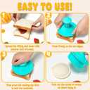 2 x Sandwich Cutter and Sealer Round Cut and Seal Sandwich Maker, Crustless Peanut Butter & Jelly Sandwich Cookie Cutter-Green Round