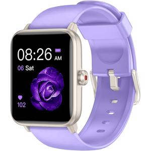 Smart Watch, Fitness Tracker with Heart Rate Monitor, Blood Oxygen, Sleep Tracking, 1.5 Inch Touchscreen Smartwatch for Android iOS Swimming Waterproof Pedometer Step Calories Tracker for Women Men (Light Purple)