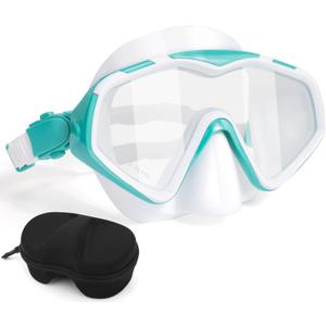 Professional Snorkel Diving Mask, Ultra Clear Lens with Wide View Tempered Glass Snorkeling Mask Gear,Anti Leakage Scuba Mask, Silicone Swimming Goggles Mask for Adults
