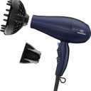 INFINITIPRO BY CONAIR Hair Dryer with Innovative Diffuser | Enhances Curls and Waves while Reducing Frizz | Dark Blue | Packaging May Vary (1 Count (Pack of 1))