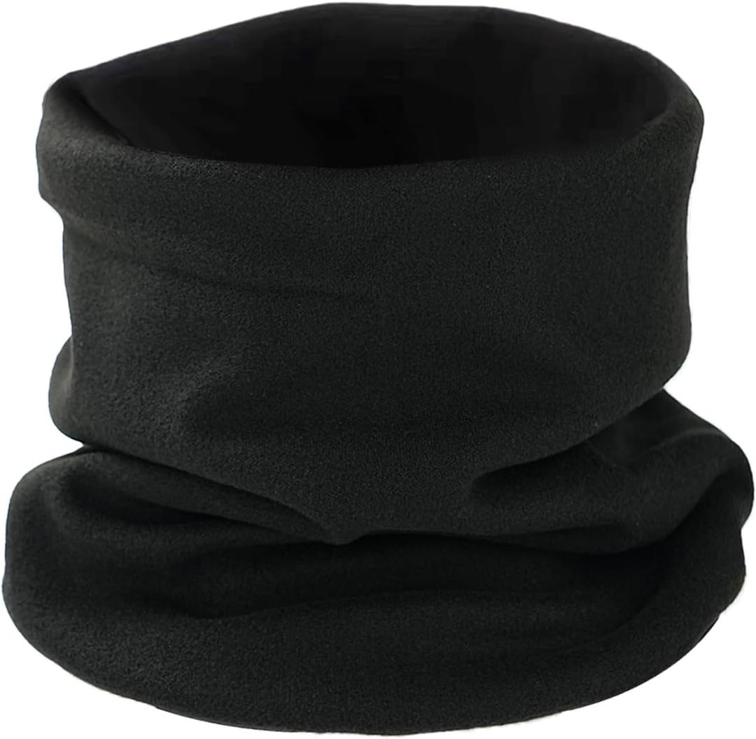 2 x SHEVERCH Winter Warm Neck Warmer Gaiter Face Mask Men Women | Face Cover Scarf, Ski, Cycling, Hiking, Cold Weather (Black)