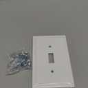 CML White Modern Framed Single Toggle Switch Wall Plate, 20 Pack Decorative 1-Gang Outlet Covers, Impact Resistant Polycarbonate, Standard Size 3.15X 4.87