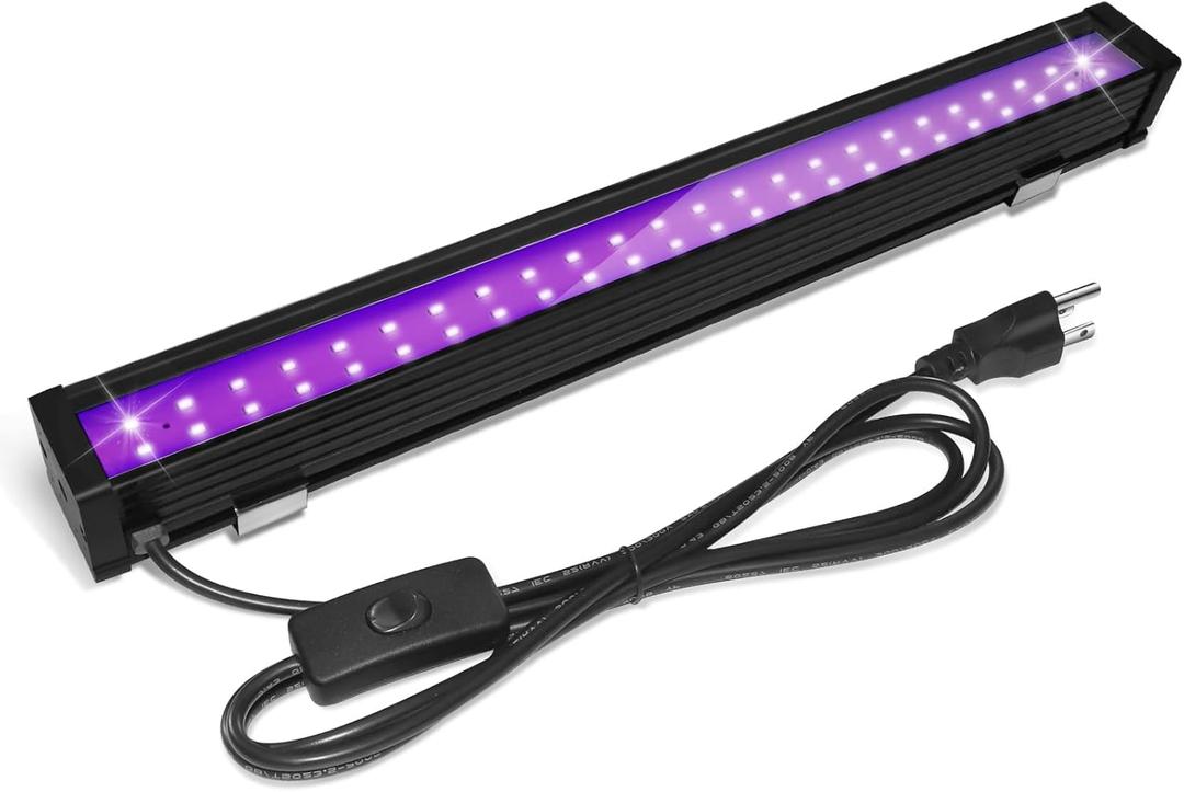 ycponggon Upgraded 1 Pack 24W LED Black Light Bar, Black Lights Party Supplies for Halloween Glow Fluorescent Party Bedroom Game Room Body Paint Stage Lighting