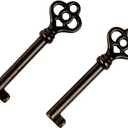 Hollow Barrel Skeleton Key KY-3AB for Cabinet Doors, Dresser Drawers, Grandfather Clocks,Vintage and Old Cabinet ect - 2 Pack (Bronze)