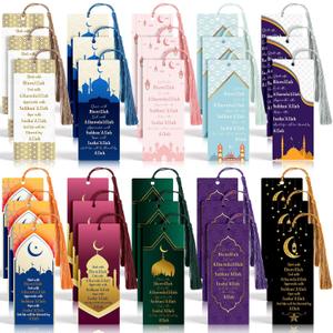 Resurhang 30 Pcs Eid Tassel Bookmarks Multicolor Islamic Quran Bookmarks, Ramadan Eid Gifts Bulk, Muslim Islamic Gift Party Favors for Quran, Books, and Planners