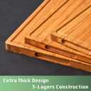 Allsum Bamboo Wood Cutting Board for Kitchen, 1" Thick Butcher Block, Cheese Charcuterie Board, with Side Handles and Juice Grooves, 16x11"