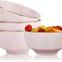 Diamond Small Bowls, 4.5inch 10oz Yogurt & Dessert Bowls, 4pcs Gold-Plated Ceramic, Perfect for Snacks & Dipping Sauces, Serves 4 