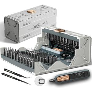 180 in 1 Manual Precision Screwdriver Set, Professional Computer Screwdriver Kit, Magnetic Repair Tool Kit with Home Drill Bits for iPhone Computer Laptop ablet Watch Xbox Game Console (Silver)