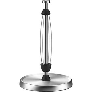 HZE Paper Towel Holder Countertop, One-Handed Tear, Stainless Steel, Weighted Base, Silver, Ring Paper Towel Holder Stand with Ratchet System for Kitchen Farmhouse Essentials Decor Accessories