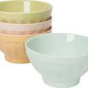 Now Designs Flora Stoneware Icecream Bowls, Set of 4, 8 oz