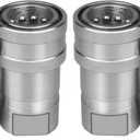 3/8" Ag ISO 5675 Hydraulic Quick Connect Couplers with Dust Caps,Pioneer Style Hydraulic Coupler,3/8" NPT Thread + 3/8" ISO 5675 Body