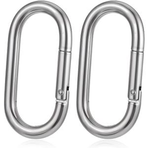 2pcs 4 Inch Carabiner Clip Oval Carabiner Clip Heavy Duty Carabiner Spring Snap Hook Oval Shape 10x100mm
