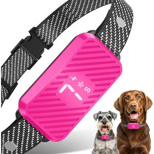 Dog Bark Collar for Large Medium Small Dogs, Effective No-Bark Collar, Smart Barking Collar, Rechargeable Bark Collar with 7 Sensitivity, 3 Modes, Waterproof, Ballet Pink