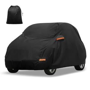 X AUTOHAUX Car Cover for Smart Fortwo 2007-2019 Aluminum Film Outdoor Waterproof Sun Rain Snow Hail Protection with Driver Door Zipper