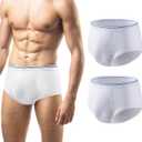 Carer Mens Incontinence Underwear Washable 2 Pack Cotton Reusable Incontinence Boxers Briefs for Men Built in Cotton Pad for Bladder Leakage 150ML, Medium