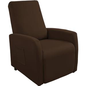 Recliner Chair Covers 4 Pcs Waterproof Small Recliner Sofa Slipcover Stretch Recliner Slipcover for Lazyboy Recliner Chair with Storage Pocket Furniture Protector for Living Room, Dark Brown