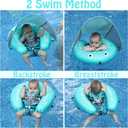 Mambobaby Float Self-Inflating Baby Swim Float with Canopy, Compressible Folding Pool Baby Float, Upgrade Soft Waterproof Skin-Friendly Material Toddler Swim Float (Standard Edition)