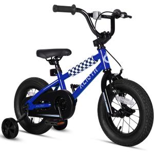 vollsch 14 Inch BMX Style Kids Bike for 2-8 Years Old Boys Girls Toddlers Bicycle with Coaster Brake Training Wheels, Blue