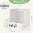 White Card Box with Slot, Wedding Card Boxes for Reception with Flower Trough, Elegant Suggestion Box for Gift Cards Envelope, Perfect for Birthday Bridal Shower Graduation Party Table Decor