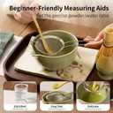 Matcha Whisk Set,10pcs Green Matcha Set for Ceremony,Matcha Whiskey and Rack,Ceramic Bowl,Spoon,Rack,Tea Sieve,Measuring Cup,Tea Scoop,Tea Towels and Mat,Tea Making Tools Gift for Matcha Lovers
