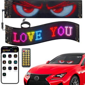 Devil Eyes Light for Cars, 15"x4" Programmable Flex LED Sign, Led Eyes for Car Windshield with APP Control and Remote Controller