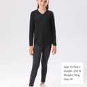 Stelle Youth Girls Athletic Performance Long Sleeve Shirts V Neck Moisture Wicking Base Layer Undershirt (M)