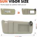 Beige Passenger Right Side Sun Visor Replacement Compatible with 2007 2008 2009 2010 2011 Toyota Camry Without Sunroof Replace 74310-06750-E0