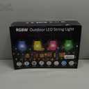 Outdoor String Lights Color Changing - 48FT Sync with Music Led Patio Lights Outdoor Waterproof with App and Remote Hanging 15 RGB Bulb Create Ambience for Garden, Cafe, Backyard, Christmas, Party