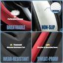 Red Suede Steering Wheel Cover, Breathable Non-Slip Sweat-Proof Wear-Resistant No Pilling, Warm in Winter and Cool in Summer, Universal 15 inch