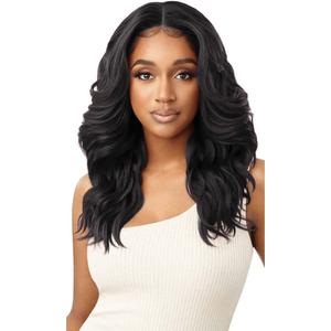 Outre Synthetic Melted Hairline HD Lace Front Wig - DIONE
 ( Off Black )