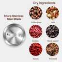 Secura Electric Coffee Grinder and Spice Grinder with Stainless Steel Blades, 1 Removable Bowl, Stainless