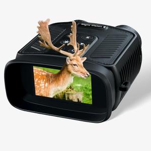 Night Vision Goggles, 4K Night Vision Binoculars, 8X Digital Zoom,7 Gear Infrared, 3''HD Screen Camera Built in 32GB Card to Save Photos & Videos for Camping, Hunting