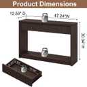 BON AUGURE Entryway Console Table with 2 Fluted Drawers, 47" Walnut Brown