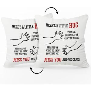 Hug This Pillow Until You Can Hug Me Pillowcase, Throw Pillow Cover 18x18 Long Distance Relationship Gift for Couple Friend Girlfriend Boyfriend Sofa Couch Bed Cushion Cover for Home Office Decor /A23
