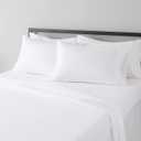 Breathable Lightweight Microfiber 4 Piece Bed Sheet Set with 14-Inch Deep Pockets, King, Bright White, Solid