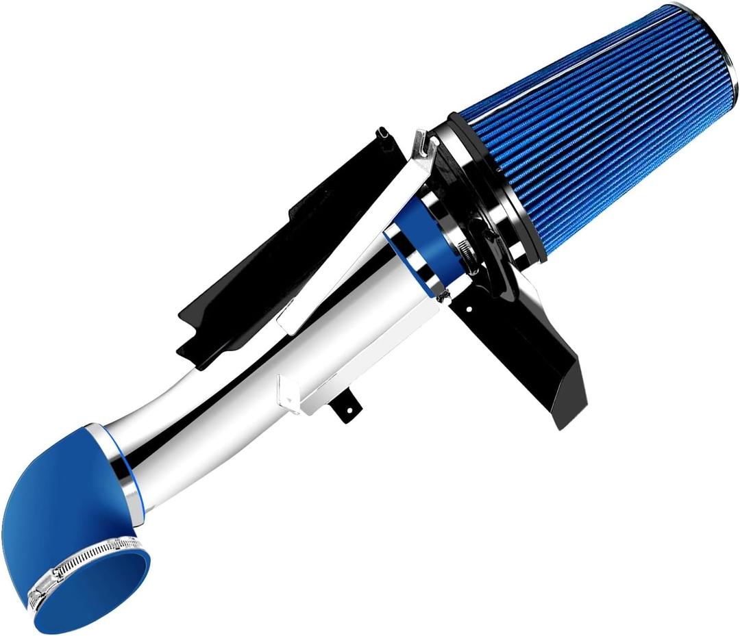 4" Cold Air Intake System Kit Compatible with 1999-2006 Chevy/GMC/Cadillac (Avalanche Suburban Tahoe Silverado Sierra Yukon Escalade) 4.8L 5.3L 6.0L V8 (Blue)