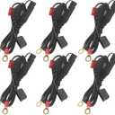 [ 6 PACK] Sae to O Ring Terminal Harness 2FT - Sae Eyelet Ring Terminal Cable 16awg Motorcycle Battery Trickle Charger Extension Cord with Sae Battery Terminal Quick Connect Disconnect Connector
