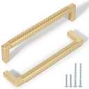 L&lonpa 10 Pack Gold Cabinet Handles  6-1/4 Inch(160mm) Center to Center, Solid Knurled Drawer Pulls, Durable Modern Hardware for Kitchen, Bedroom, Bathroom, Dresser