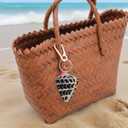 Butterfly Acrylic Bag Charm & Keychain with Pink Heart, Gold Lobster Clasp, Detachable Purse Clip for Handbags Keys, 5.7 Inch