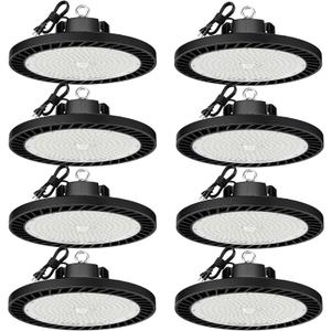 8 Pack 150W UFO LED High Bay Lights, 5000K Daylight, Super Bright 22500 LM, AC100-277V, High Bay Led Shop Lights with US Plug 5ft Cable for Garage Plug & Play Lighting for Warehouse