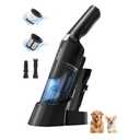 Aspiron Cordless Handheld Vacuum, 24KPA Powerful Car Vacuum, 2-Speed, 2 Charging Methods, Wireless Charger, Ergonomic Handle, Portable Rechargeable Vacuum Cleaner for Car, Home, Black Grey