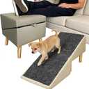 Split Ottoman Dog Ramp for Couch & Bed, 2-in-1 Foldable Dog Stairs with Non-Slip Surface, Solid Wood Pet Ramp for Small & Senior Dogs, Gentle 23 Incline, Modern Furniture Style