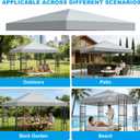 Qdreclod 10x10 FT Replacement Top Canopy Replacement Top Gazebo Cover Single Tier Sun Shade Canopy Cover for Shop, Yard, Outdoors Commercial Use Gazebo Canopy Top Replacement (Gray)