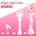 Voircoloria Balloon Stand Kit Set of 2, 7FT Adjustable Height Balloon Column Kit for Floor with Metal Telescopic Pillar for Halloween Thanksgiving Day New Years 2025 Gender Reveal Party Decorations
