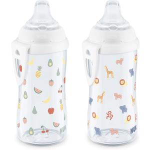 NUK Active Cup, Fun Fruits and Animal, 10 Oz, Pack of 2 BPA Free, Spill Proof Transition Sippy Cup
