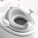 ANGELBLISS Baby Potty Training Toilet Seat with Soft Cushion Handles, Haute Collection, Double Anti-Slip Design and Splash Guard for Boys and Girls (Grey)