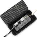 Delamu Handmade Rattan Cable Management Box, Cord Organizer with 2 Open Slots, Desk Cord Hider Box for Computer Router USB Hub Power Strip, 12.5" Lx 5.1" Wx 5.1" H, Black